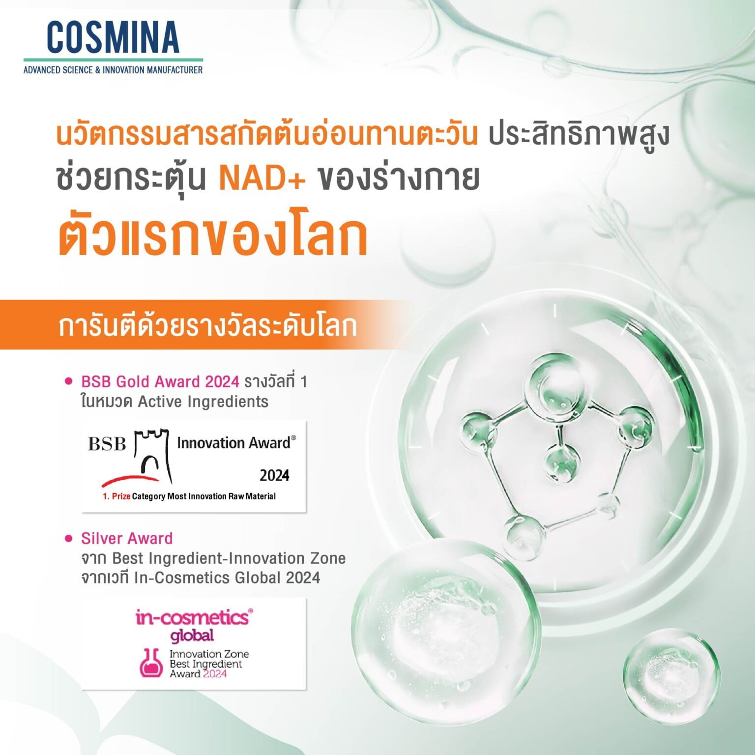 รางวัลการันตีของ NAD+