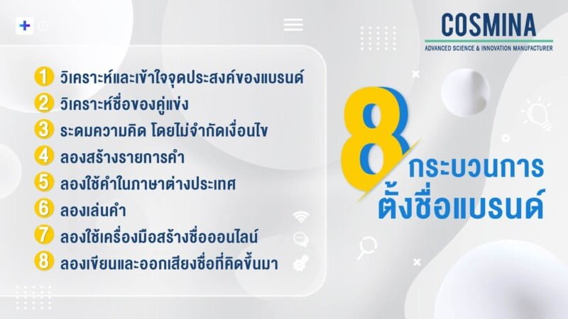 8 กระบวนการตั้งชื่อแบรนด์