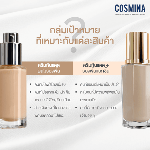 กลุ่มเป้าหมาย กันแดดผสมรองพื้น