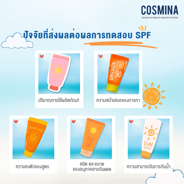 ปัจจัยที่ส่งผลต่อผลการทดสอบ SPF