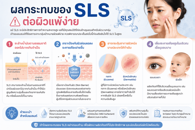 ผลกระทบของ SLS ต่อผิวแพ้ง่าย