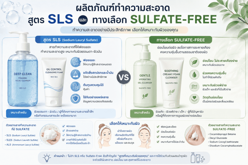 ผลิตภัณฑ์ทำความสะอาดสูตร SLS และทางเลือก sulfate-free